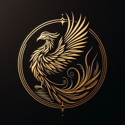 Golden phoenix illustration