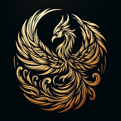 Golden phoenix illustration