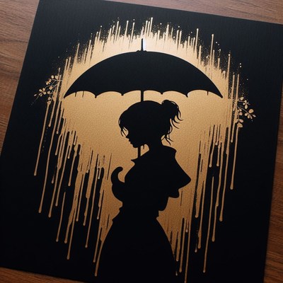 Gold rain silhouette