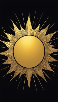Gold sun illustration