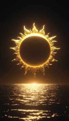 Golden sun over water