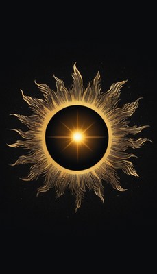 Golden sun illustration