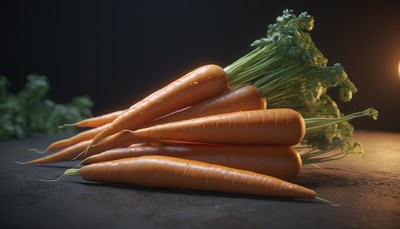 Fresh carrots on dark surface