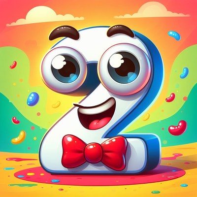 Smiling number two with bowtie