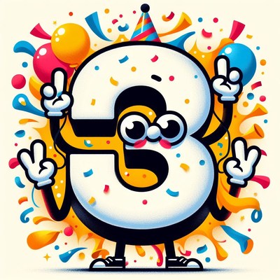 Number three birthday celebration
