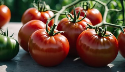 Ripe tomatoes on a vine