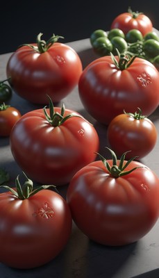 Red tomatoes on countertop