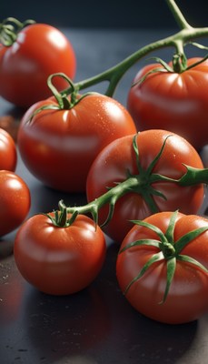 Ripe tomatoes on a vine