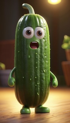 Surprised cucumber character