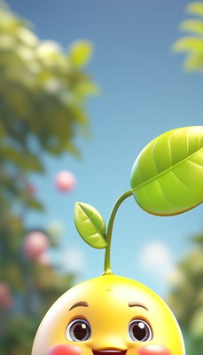 Smiling lemon fruit character