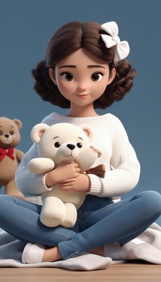 Girl holding teddy bear