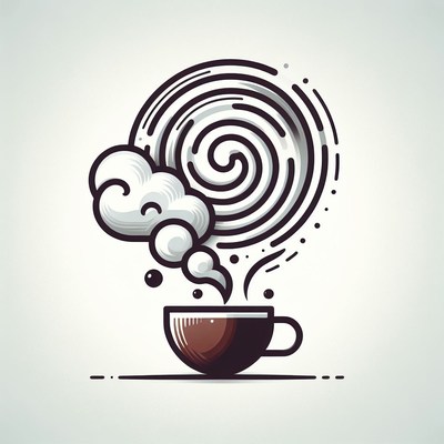 Coffee cup with abstract smoke design