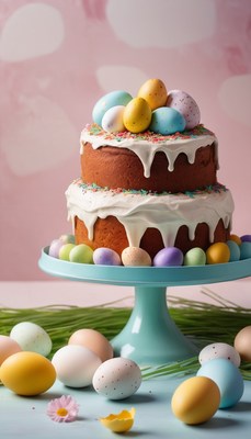 Easter cake with eggs
