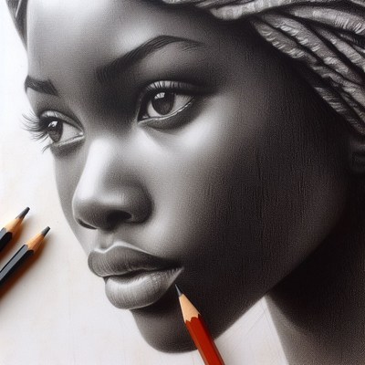 Pencil drawing of woman's face