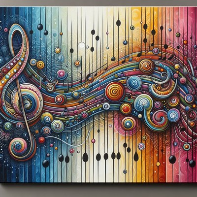 Colorful music note painting