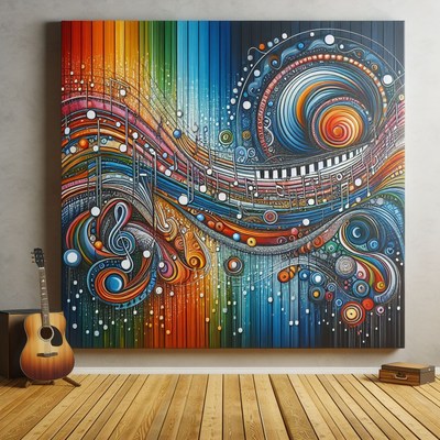 Abstract music painting on canvas