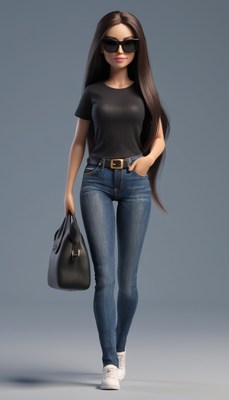 Woman in sunglasses walking