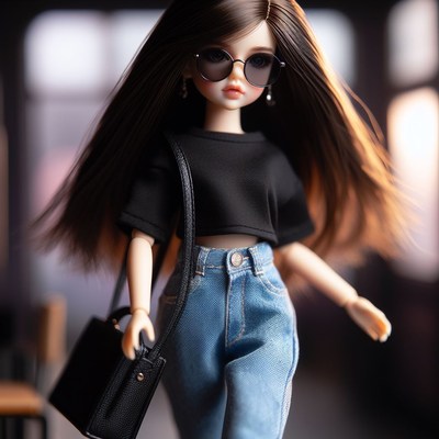 Fashion doll with black sunglasses