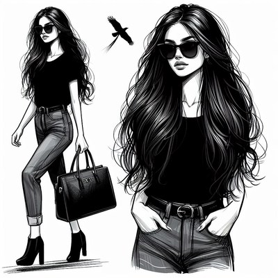 Fashion illustration of two women