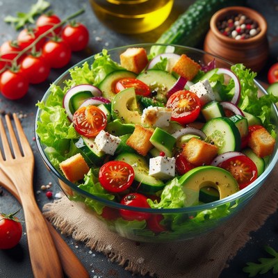Fresh avocado and cucumber salad