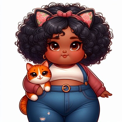 Girl with cat ear headband and kitten