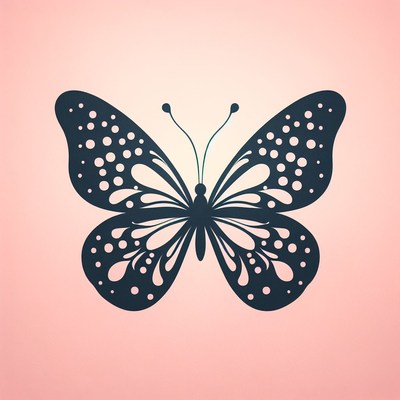 Black and white butterfly illustration