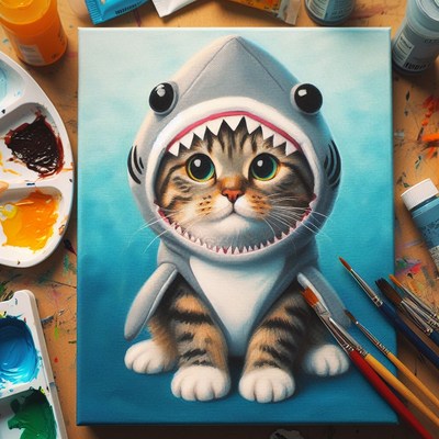 Cat shark painting