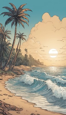 Tropical beach sunset