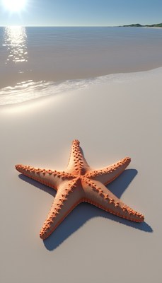 Starfish on a sandy beach