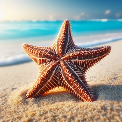 Starfish on a sandy beach