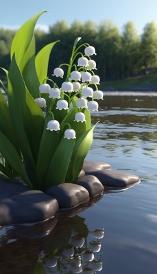 Lily of the valley by the river