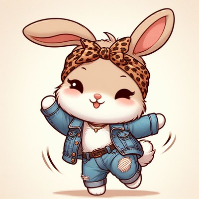 Cute bunny in denim