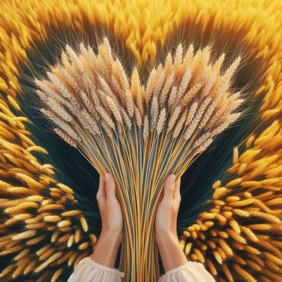 Wheat harvest in hands