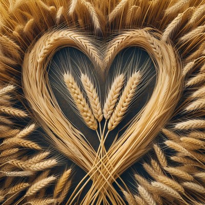 Wheat stalks form heart shape