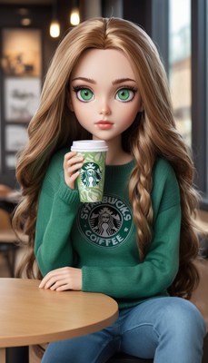 Girl with coffee at a cafe