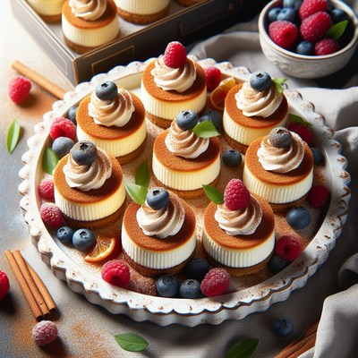 Mini cheesecakes with berries