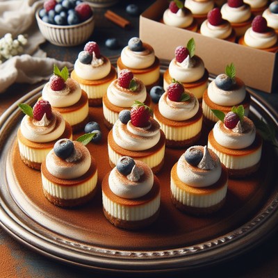 Mini cheesecakes with berries