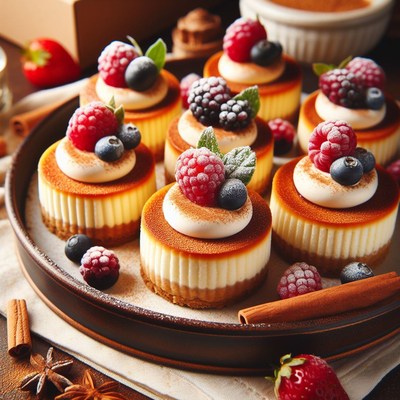Mini cheesecakes with berry topping