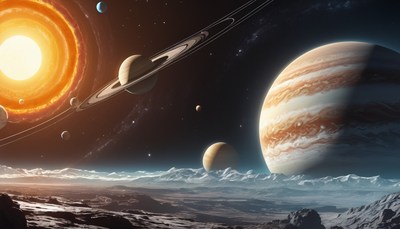 Saturn and jupiter in a distant solar system