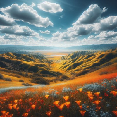 California valley wildflower bloom