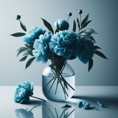 Blue peonies in a vase