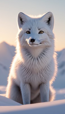 Arctic fox in snowy landscape