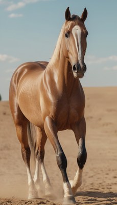 Horse running in desert