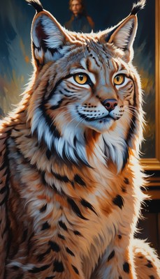 Lynx portrait in golden light