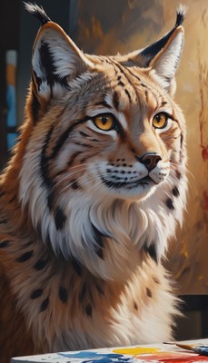 Lynx artist in a studio