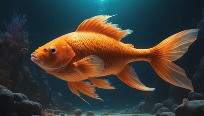 Orange fish swimming in aquarium