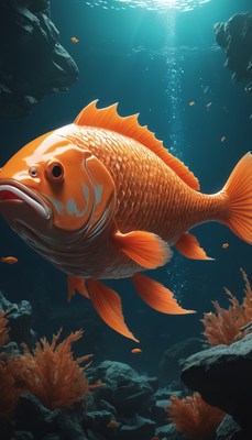 Orange fish swimming underwater