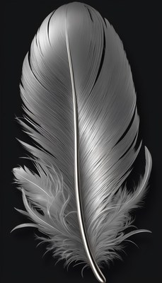 Single silver feather