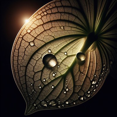 Leaf with water drops