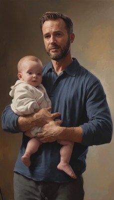 Man holding baby portrait